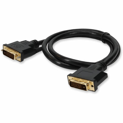 AddOn DVI-D dual-link cable with gold-plated connectors shown from connector end perspective-alternate-image1