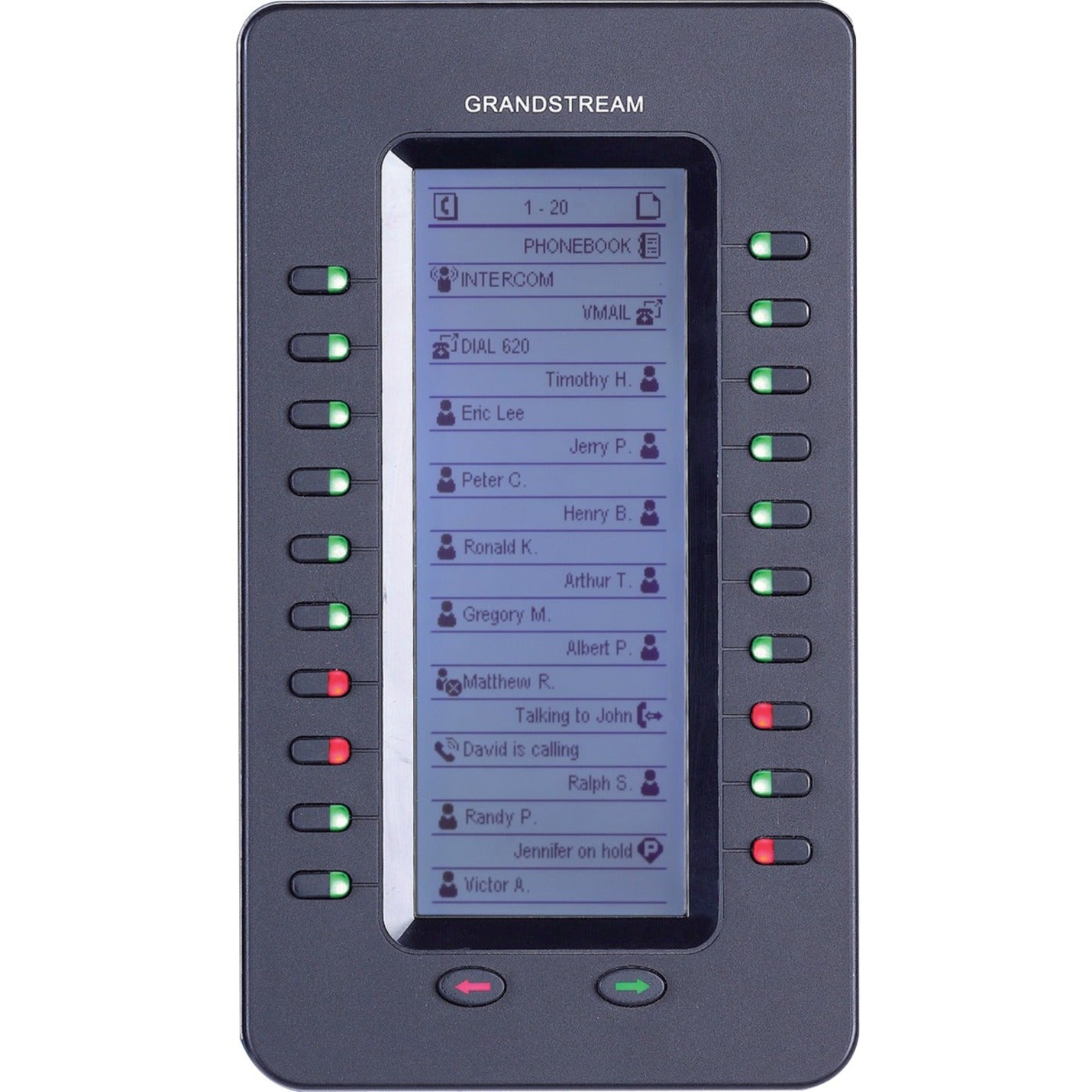 Grandstream GXP2200EXT Expansion Module - LCD, Programmable Buttons, Busy Line Answer, Call Transfer, and More