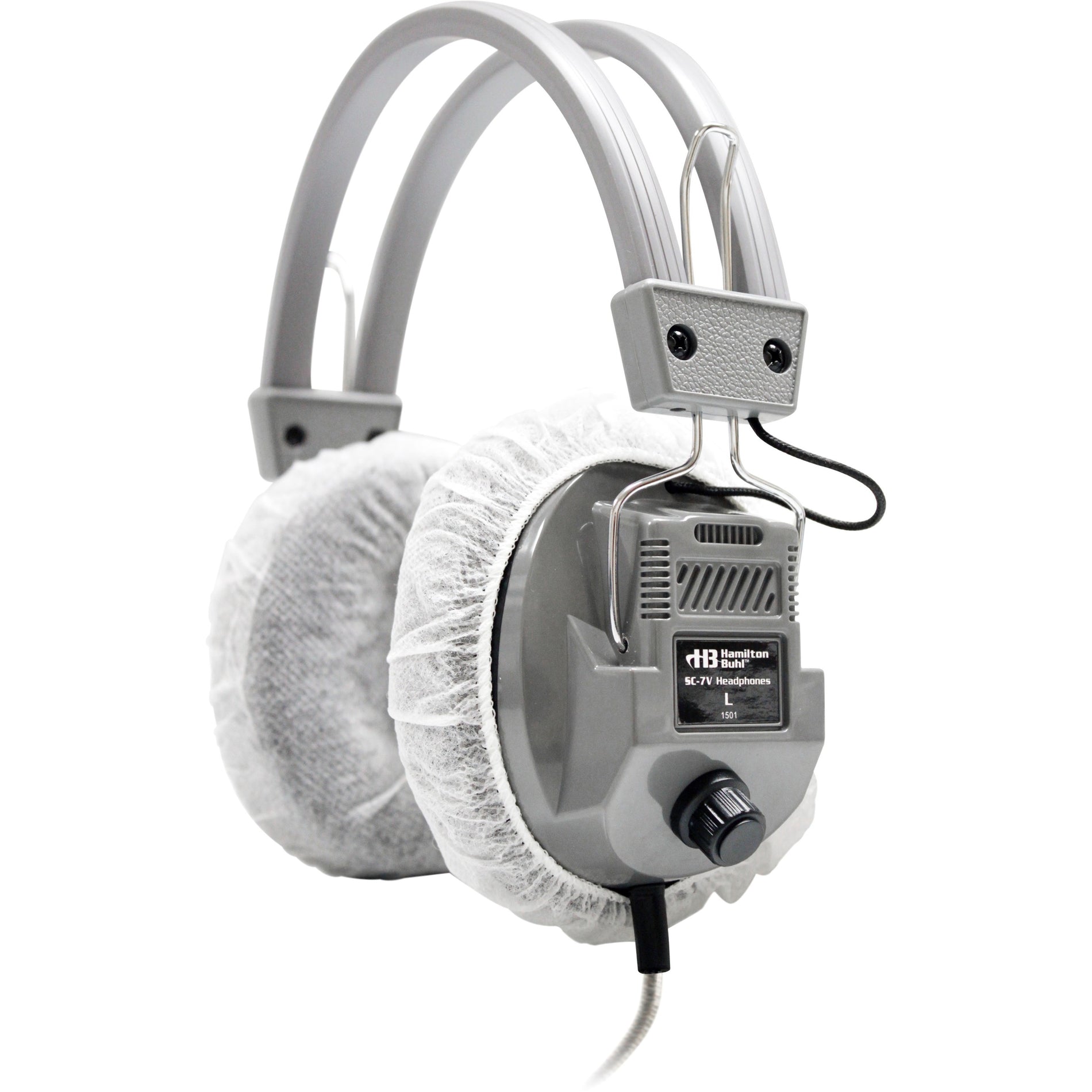 Hamilton Buhl HYGENX45 HygenX Sanitary Ear Cushion Covers for Over-Ear Headphones & Headsets - 50 Pair, White, Disposable