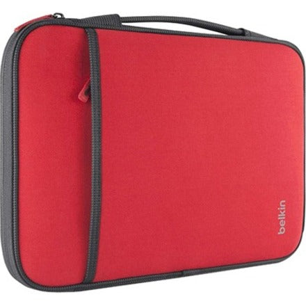 Belkin B2B081-C02 Sleeve for MacBook Air '11, Red, Padded Interior, Side-loading