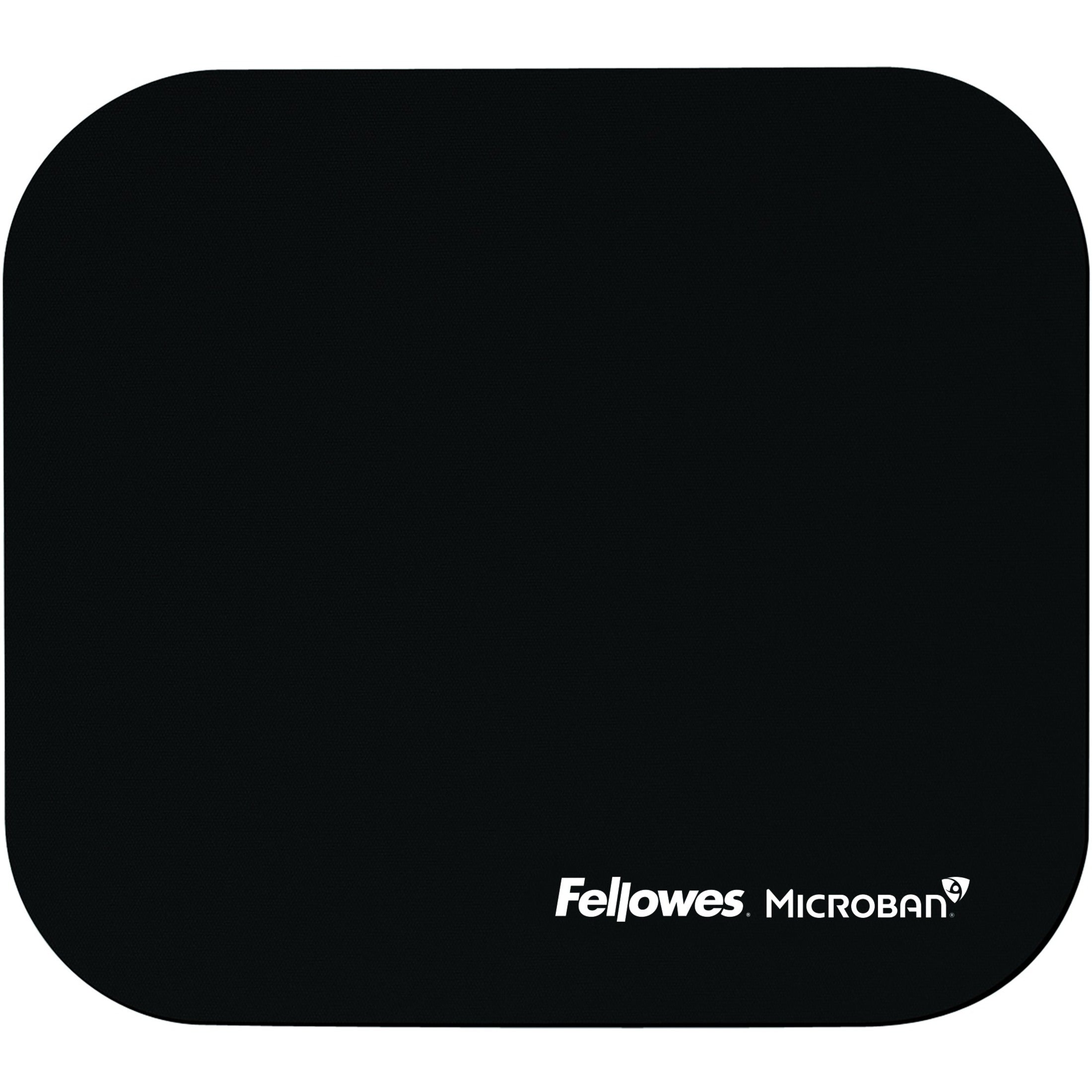 Fellowes 5933901 Microban Mouse Pad, Nonskid, Black, 9x8x1/8
