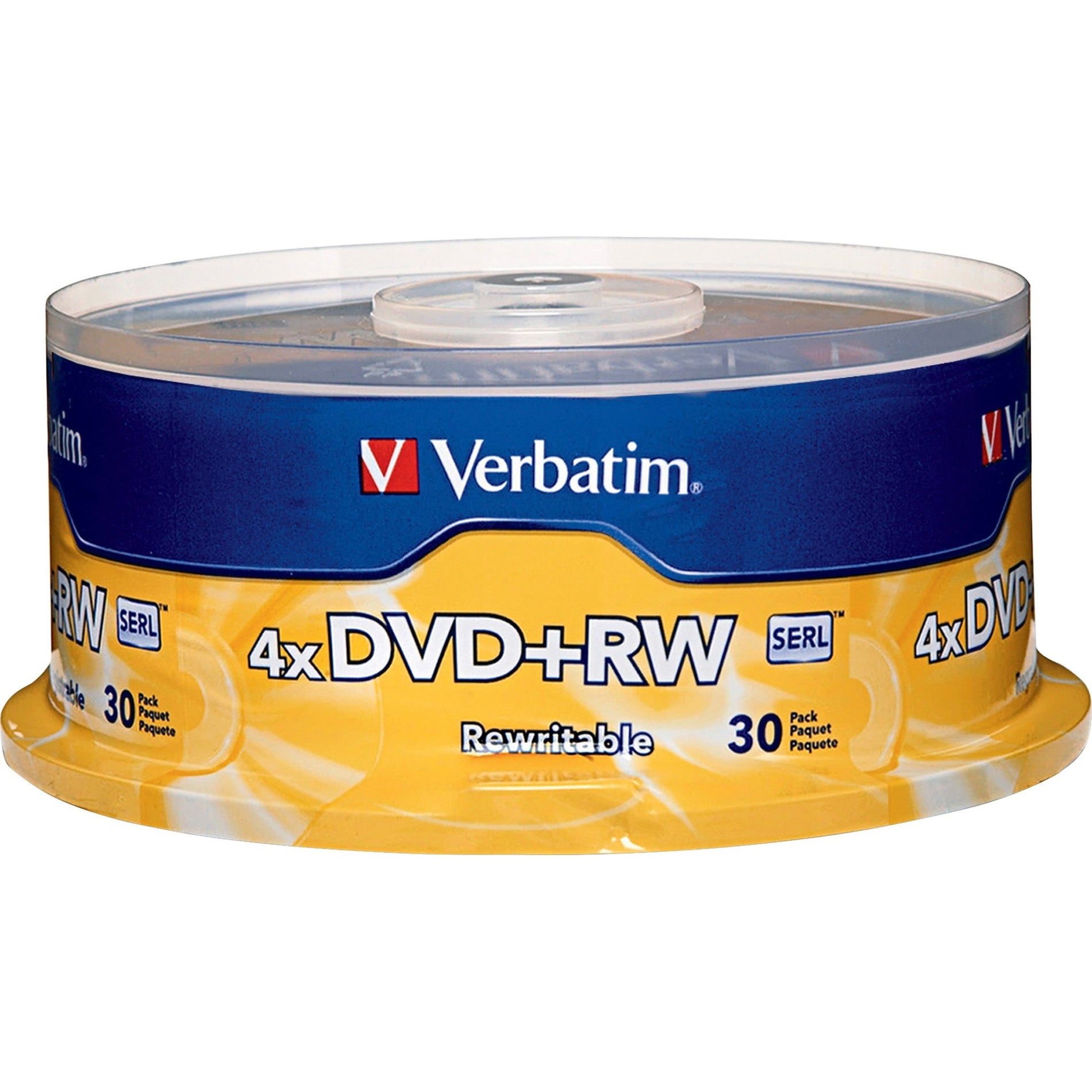 Verbatim 94834 DVD+RW 4.7GB 4X with Branded Surface, 30/PK Spindle
