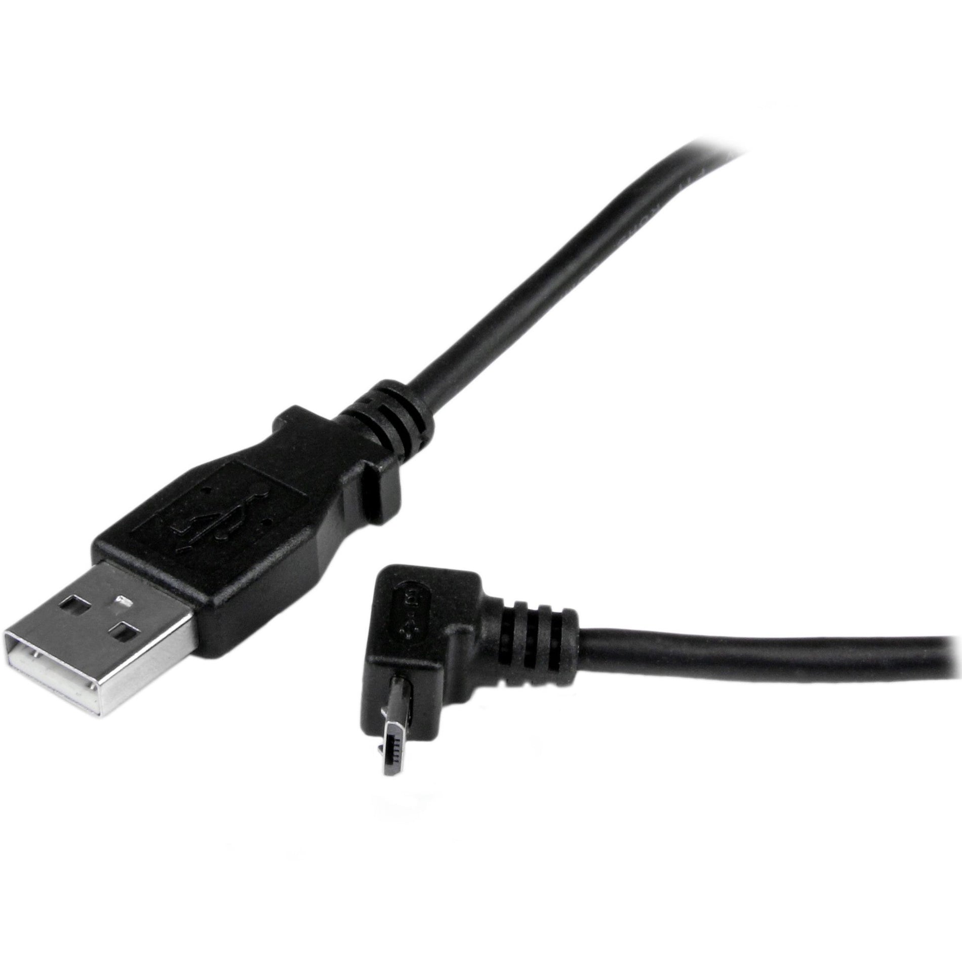 StarTech.com USBAUB1MU 1m Micro USB Cable - A to Up Angle Micro B, Fast Charging, Molded, 480 Mbit/s Data Transfer Rate
