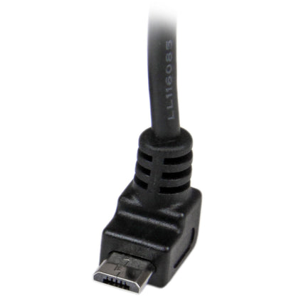 Close-up of up-angled Micro USB connector showing strain relief design-alternate-image4