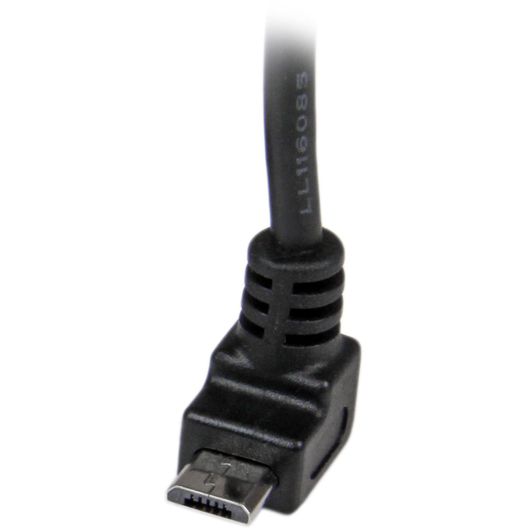 StarTech.com USBAUB2MU 2m Micro USB Cable - A to Up Angle Micro B, Fast Charging, Strain Relief, Black