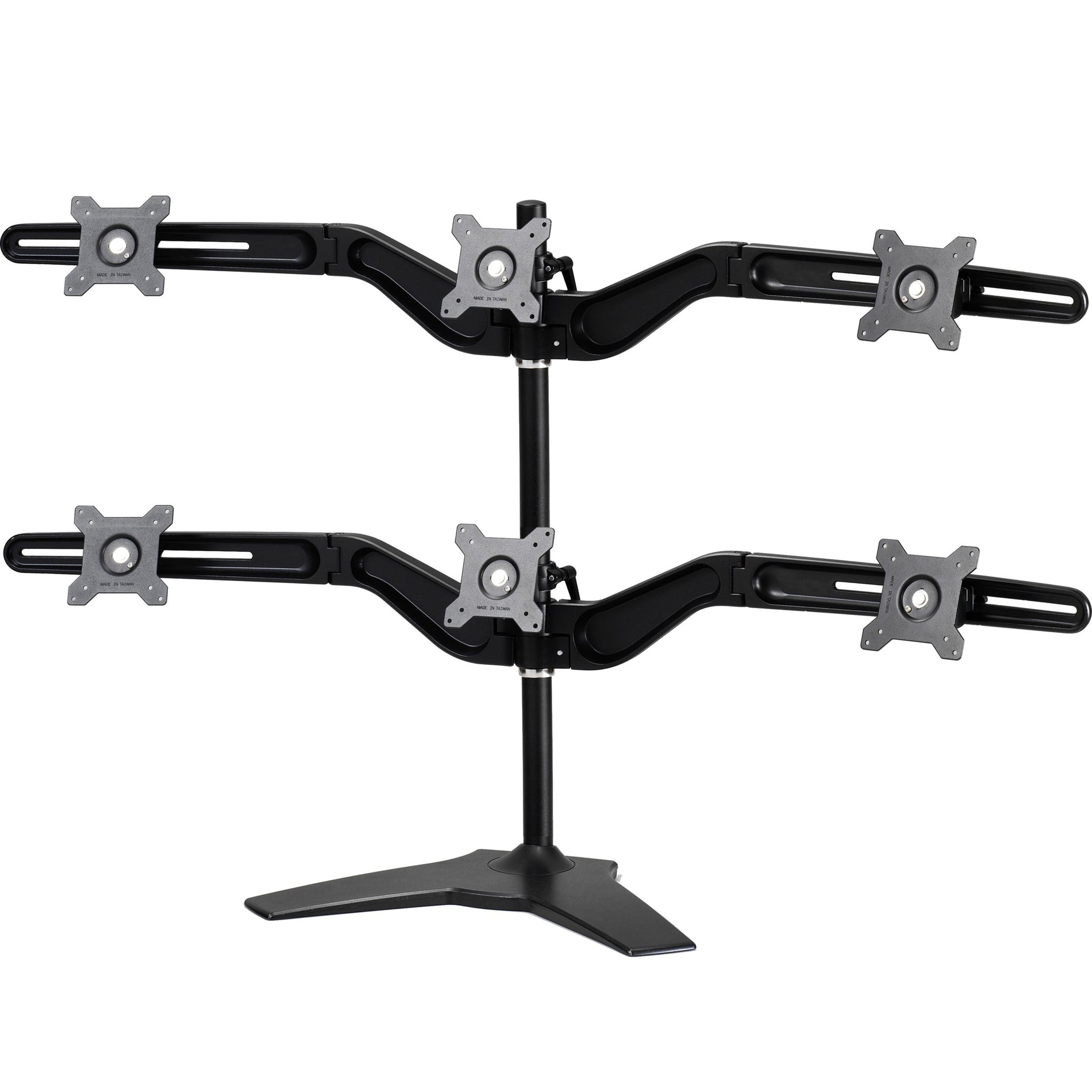 Amer Mounts AMR6S Stand Based Hex Monitor Mount Up to 24", 13.2lb Monitors, Easy Install, Smart Torque Adjust, 360 Degree Rotation, Smart Cable Management