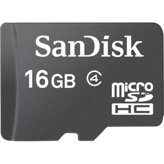 SanDisk SDSDQ-016G-A46A microSDHC Memory Card, 16 GB Class 4 - 5 Year Warranty