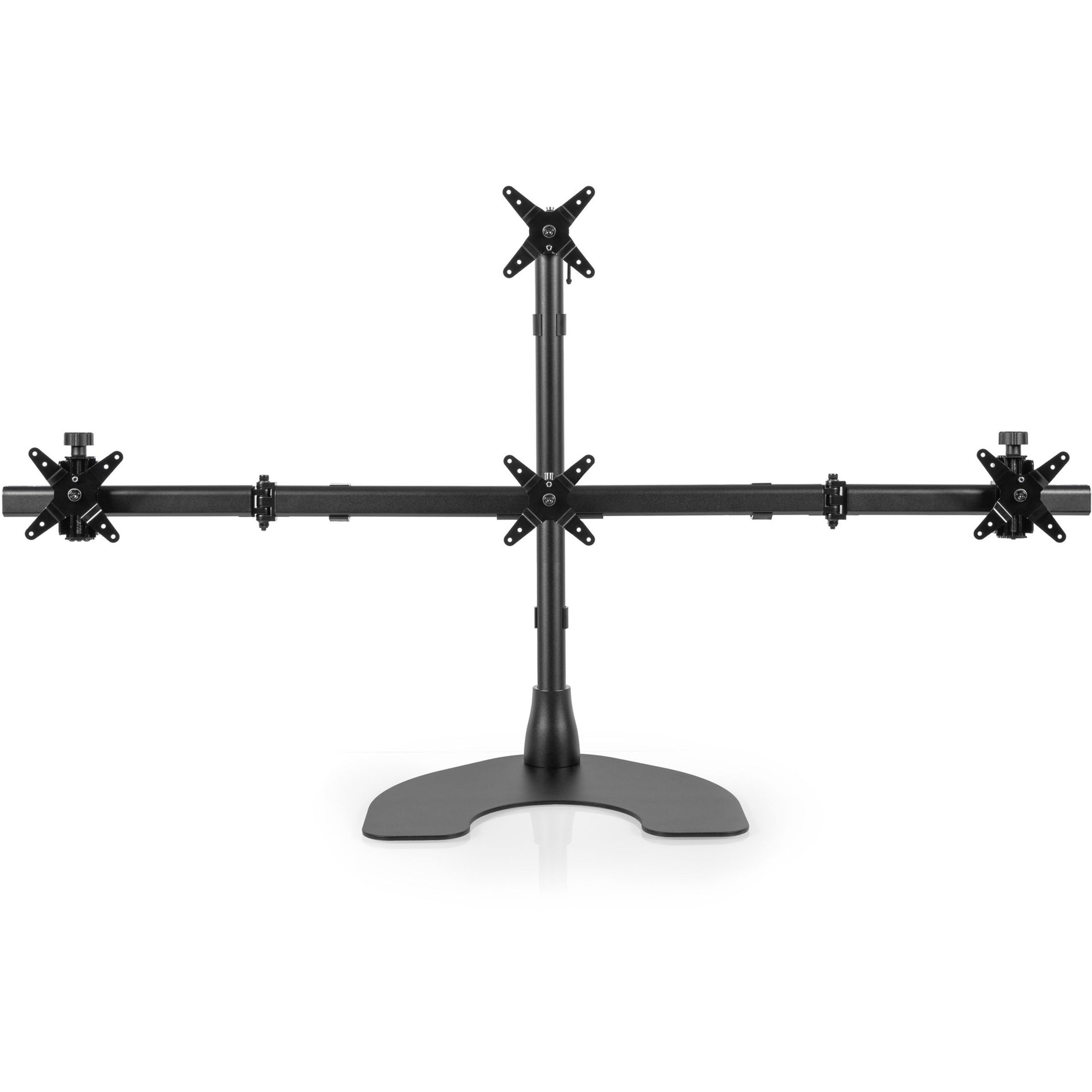 Ergotech 100-D28-B13 Quad Desk Stand, Stacked One Over Three, Multiple Viewing Angle, Rotate, Tilt, Pivot, Quick Release Mechanism, Swivel, Heavy Duty, Lightweight