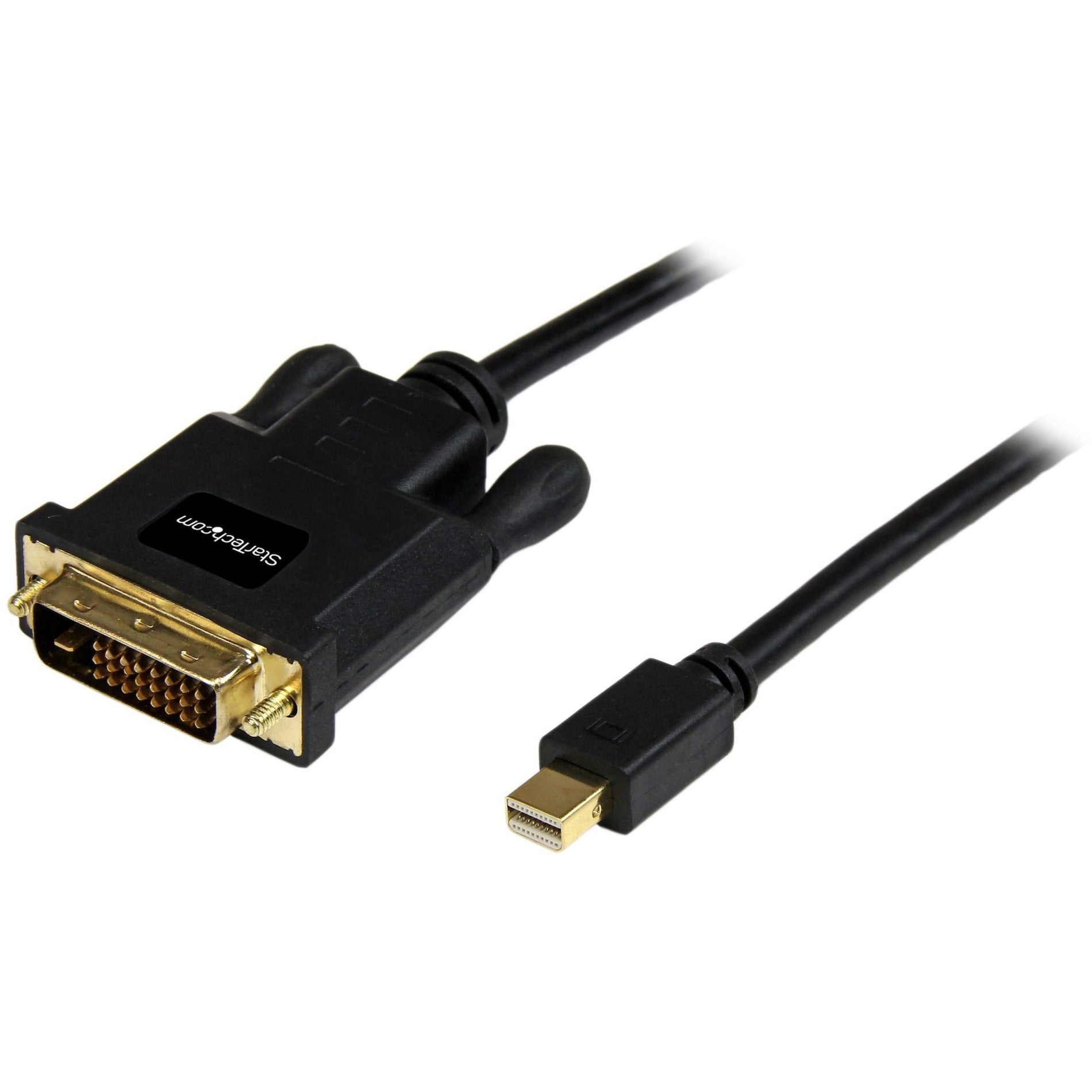 StarTech.com MDP2DVIMM3B Mini DisplayPort to DVI Adapter Converter Cable - Black, 3 ft, 1920x1200