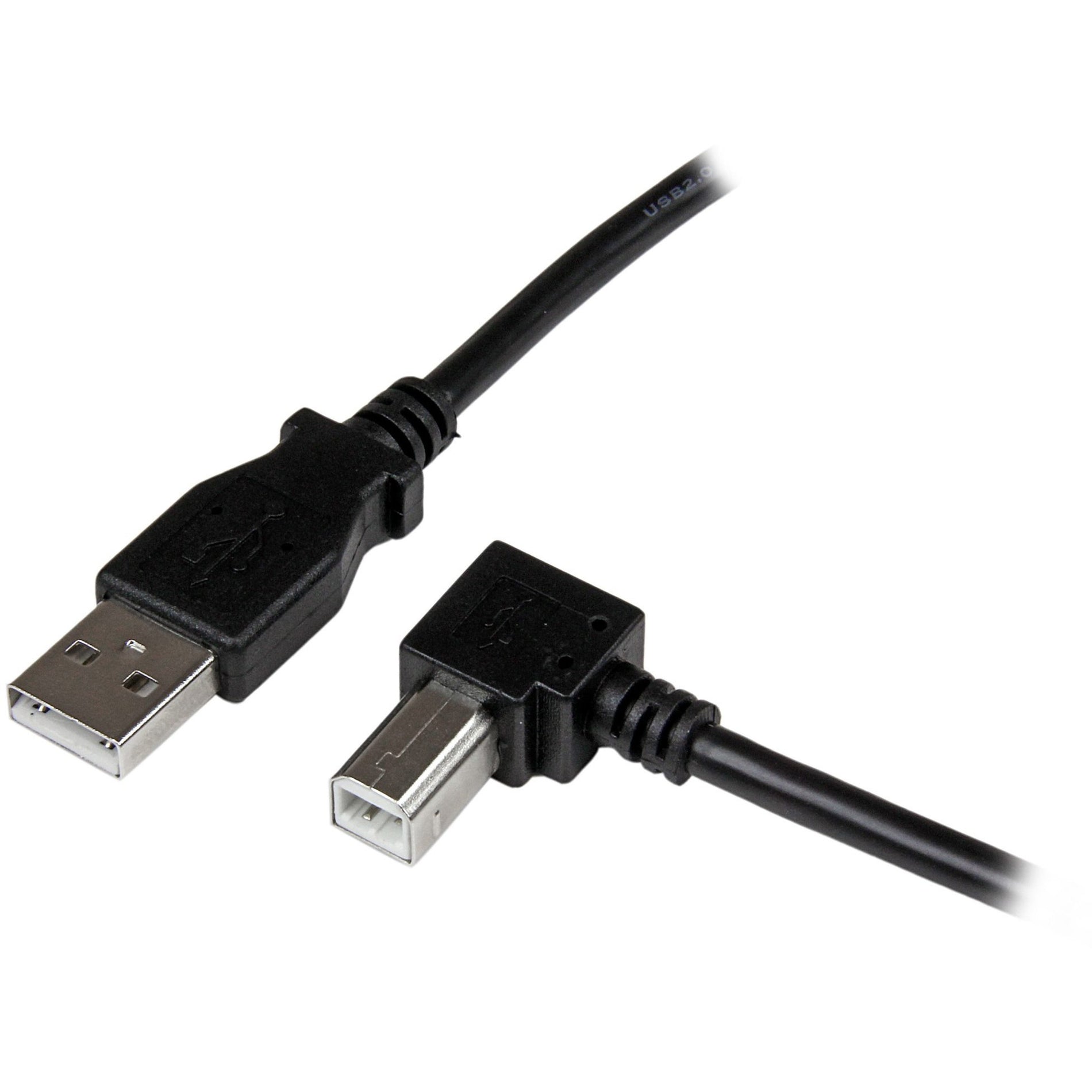 StarTech.com USBAB1MR 1m USB 2.0 A to Right Angle B Cable - M/M, 480 Mbit/s Data Transfer Rate, for Scanner, Printer, External Hard Drive