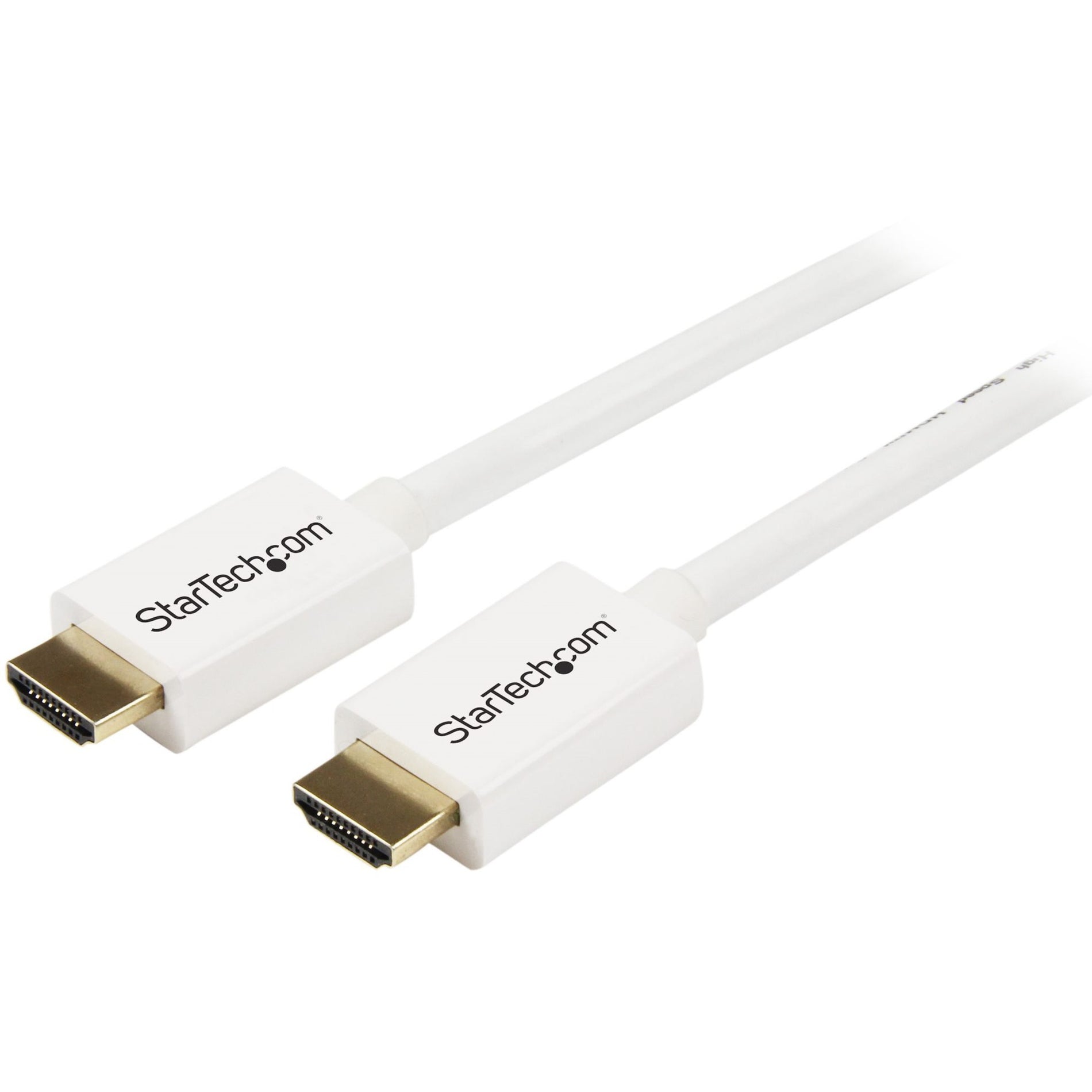 StarTech.com HD3MM3MW White CL3 In-wall High Speed HDMI Cable - HDMI to HDMI - M/M, 9.84 ft, Corrosion-free, Gold Plated Connectors, 10.2 Gbit/s Data Transfer Rate