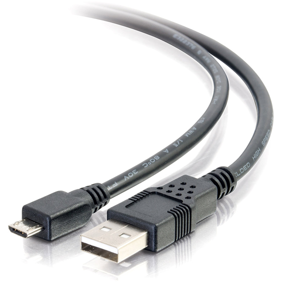 C2G 27423 0.3m USB 2.0 A Male to Micro-USB B Male Cable, Plug & Play, 1ft Length