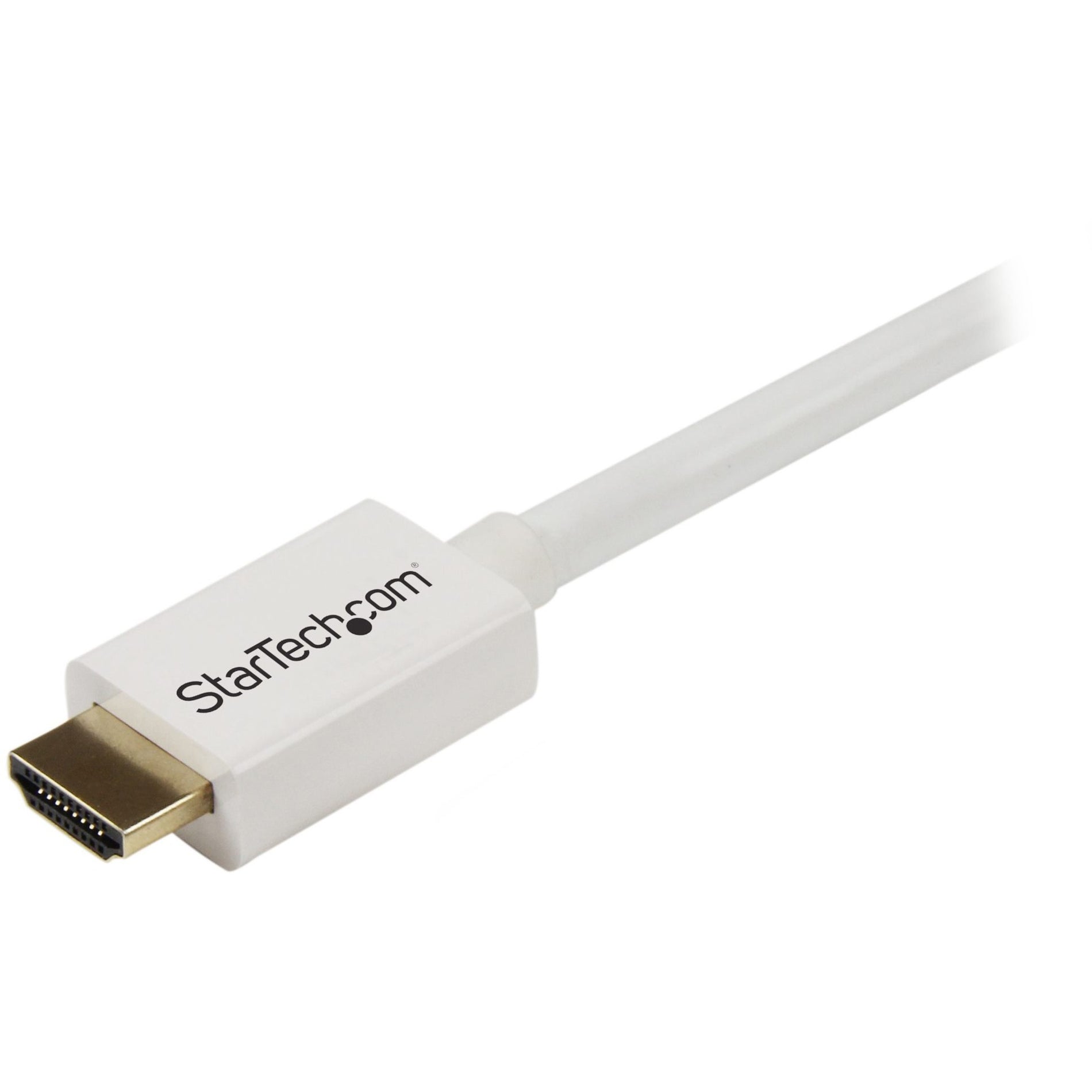 StarTech.com HD3MM2MW 2m (6 ft) White CL3 In-wall High Speed HDMI Cable - HDMI to HDMI - M/M, Corrosion-free, Gold Plated Connectors