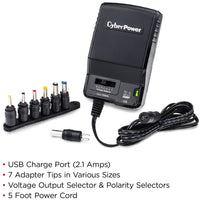 CyberPower CPUDC1U2000 Universal Power Adapter with multiple tips (CPUDC1U2000) Alternate-Image4 image