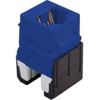 On-Q WP346A-BE Cat 6a Quick Connect RJ45 Keystone Insert, Blue - Flame Retardant Network Connector