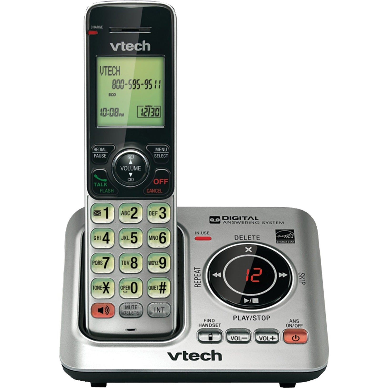 VTech VTCS6629 Cordless Phone CS6629 DECT 6.0, Caller ID/Call Waiting, Answering System, Silver