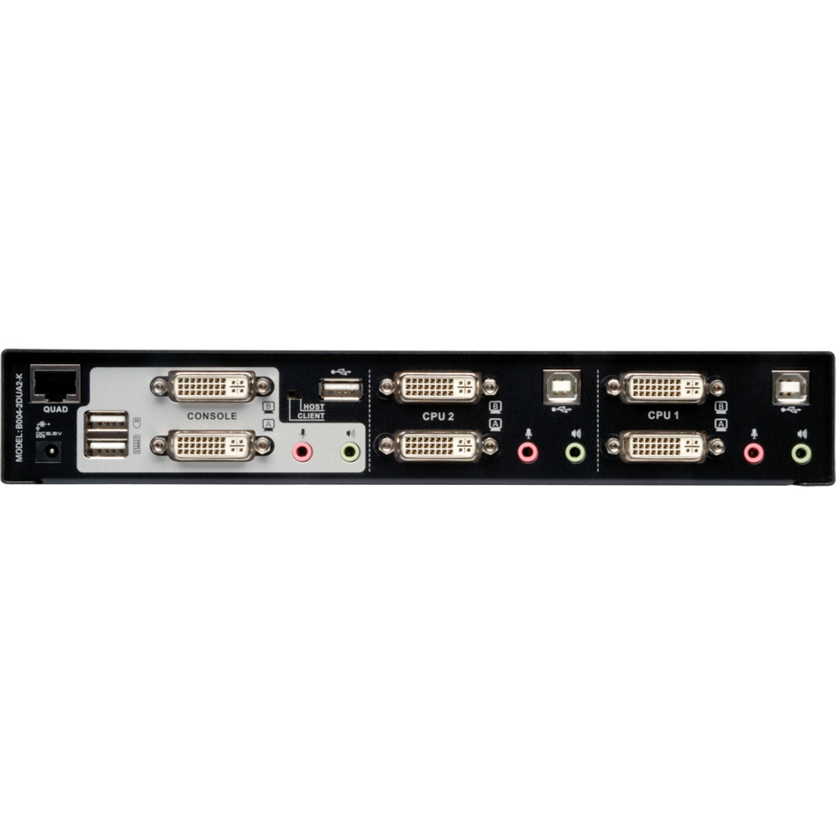 Tripp Lite B004-2DUA2-K 2-Port Dual Monitor DVI KVM Switch with Audio and USB 2.0 Hub, Cables included