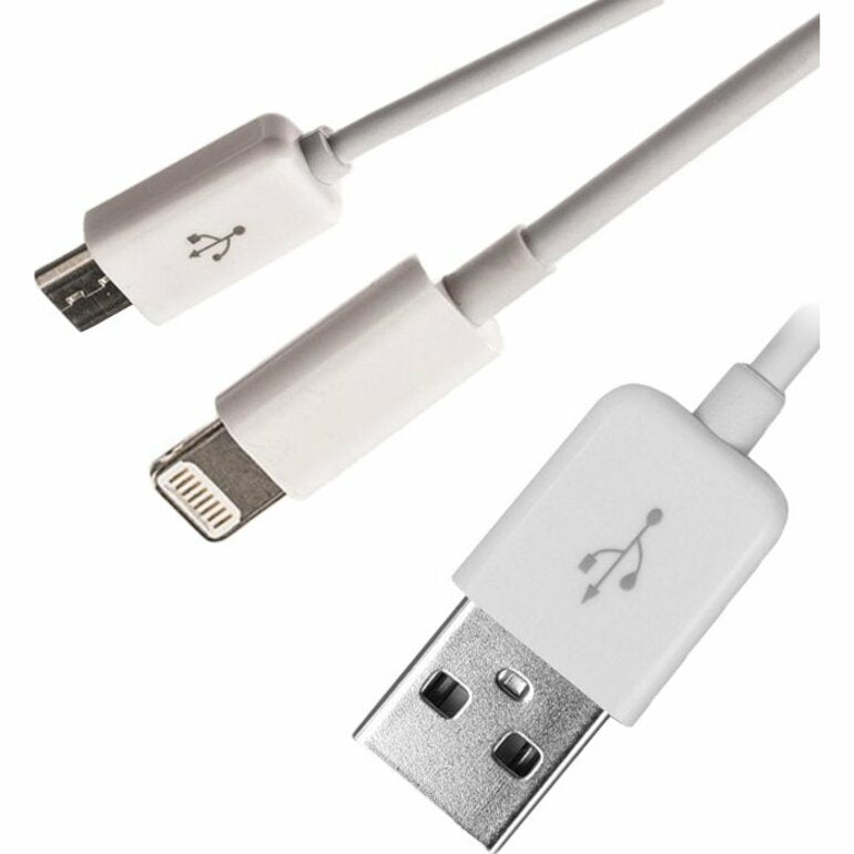 4XEM 4XUSBMUSB8PIN USB To Lightning and Micro USB Cable For iPhone/iPod/iPad/Galaxy, Data Transfer Cable