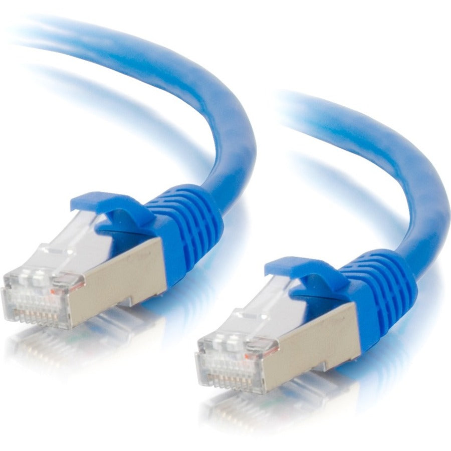 C2G 00673 2ft Cat6a Snagless Shielded (STP) Network Patch Cable - Blue, Stranded, Molded, Copper, UL94V-0, ANSI/TIA 568 C.2 Cat6a