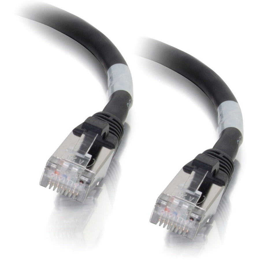 C2G 00706 1ft Cat6a Snagless Shielded (STP) Network Patch Cable - Black, Stranded, Molded, Copper, 1 ft