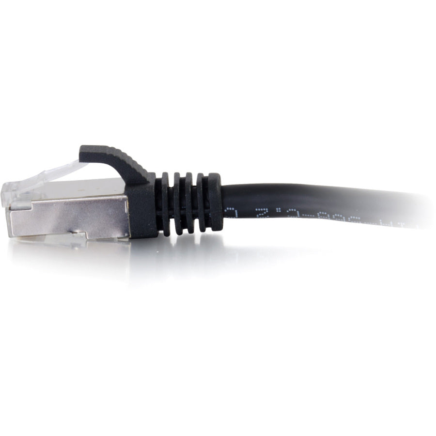 C2G 00706 1ft Cat6a Snagless Shielded (STP) Network Patch Cable - Black, Stranded, Molded, Copper, 1 ft