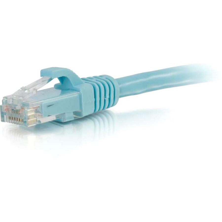 C2G 00757 1ft Cat6a Snagless Unshielded (UTP) Network Patch Ethernet Cable, Aqua