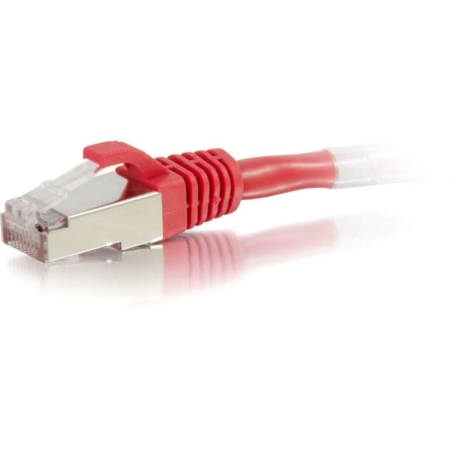 C2G 00842 1ft Cat6 Snagless Shielded (STP) Network Patch Cable, Red, EMI Protection