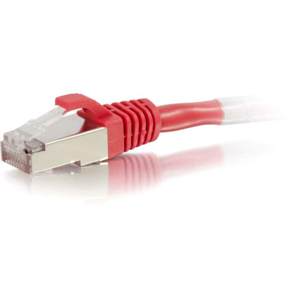 C2G 00857 30ft Cat6 Snagless Shielded (STP) Network Patch Cable - Red, EMI Protection, Molded, Stranded