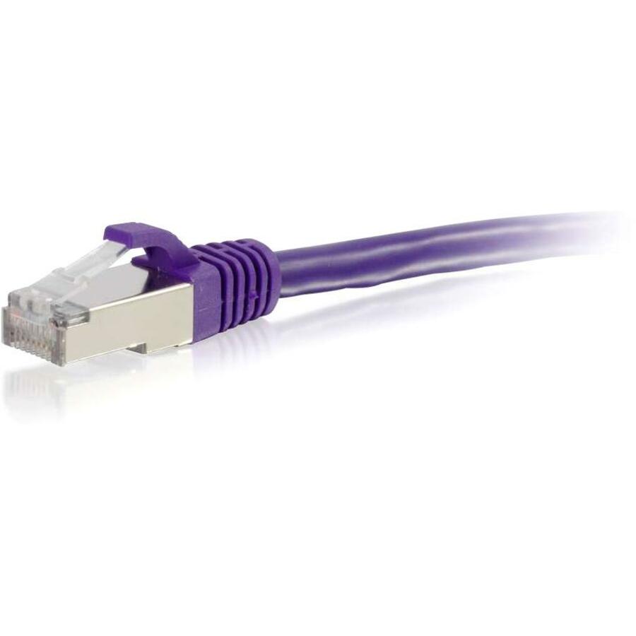 C2G 00897 1ft Cat6 Snagless Shielded (STP) Network Patch Cable, Purple