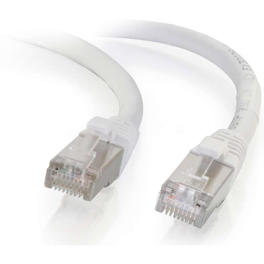C2G 00920 7ft Cat6 Snagless Shielded (STP) Network Patch Cable, EMI Protection, White