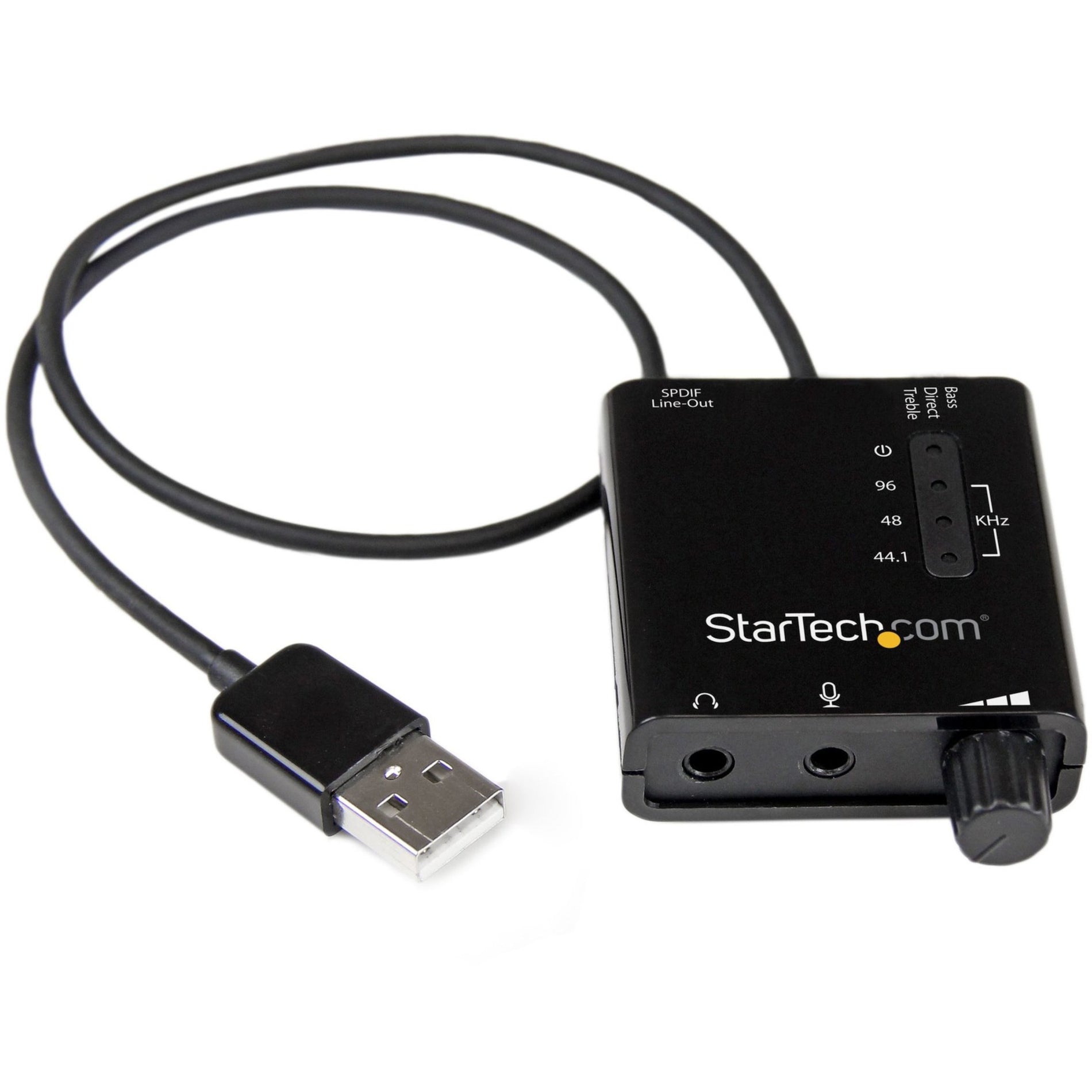 StarTech.com ICUSBAUDIO2D USB Stereo Audio Adapter External Sound Card with SPDIF Digital Audio, 5.1 Sound Channels, 24-bit DAC, 96 kHz Maximum Playback Sampling Rate
