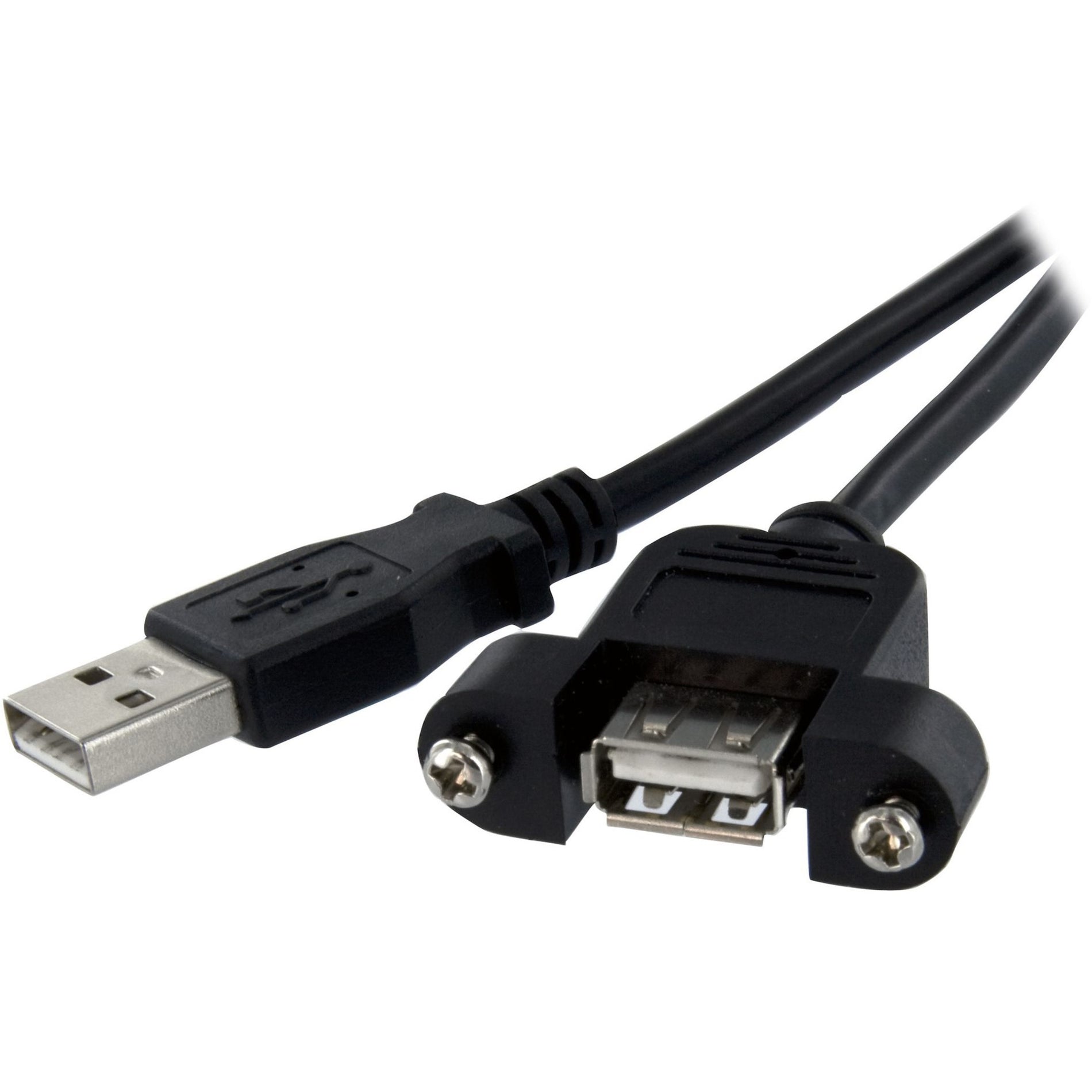 StarTech.com USBPNLAFAM3 3 ft Panel Mount USB Cable A to A - F/M, Data Transfer Cable