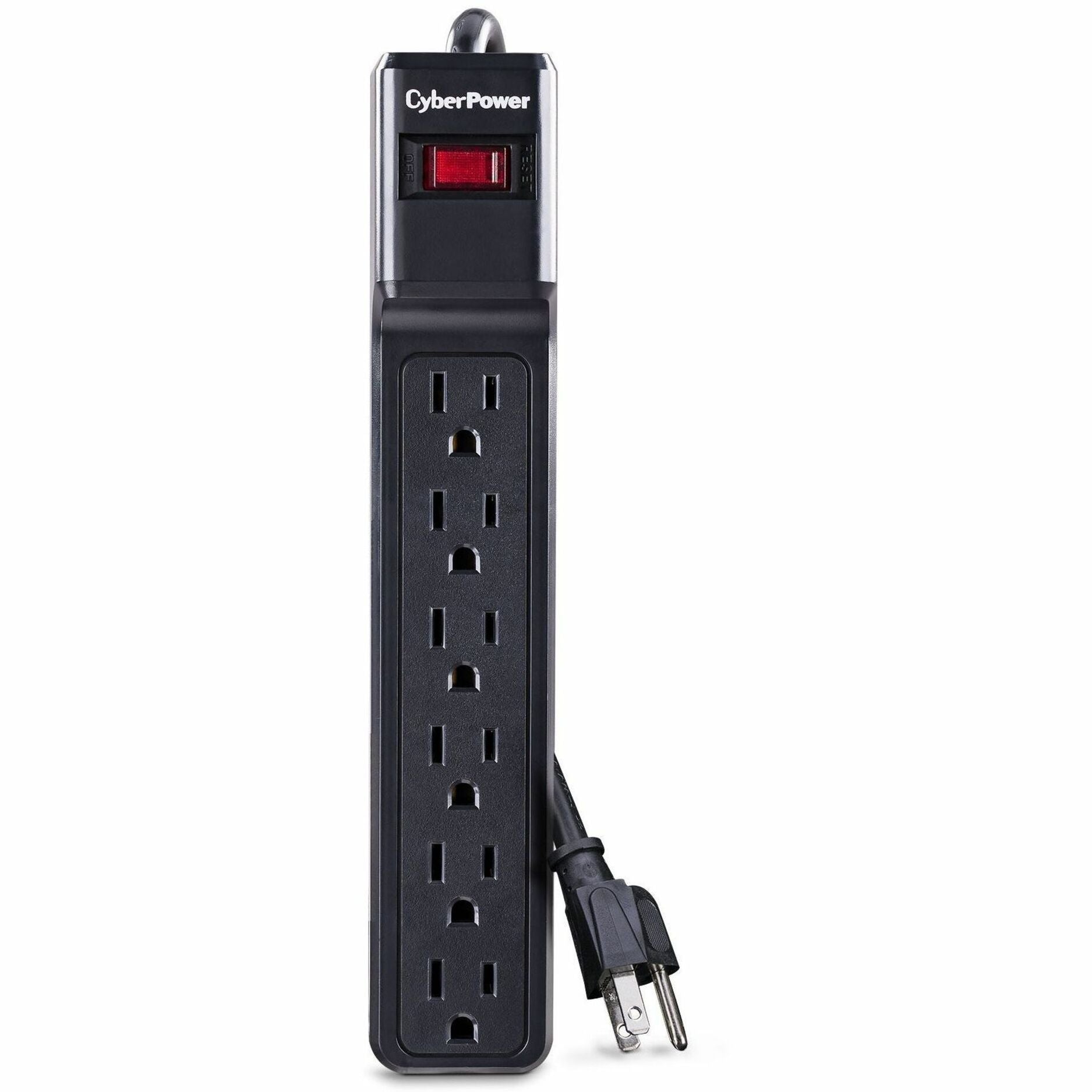CyberPower CSB6012 Essential 6-Outlets Surge Suppressor with 1200 Joules and 12FT Cord, Lifetime Warranty, 125V AC