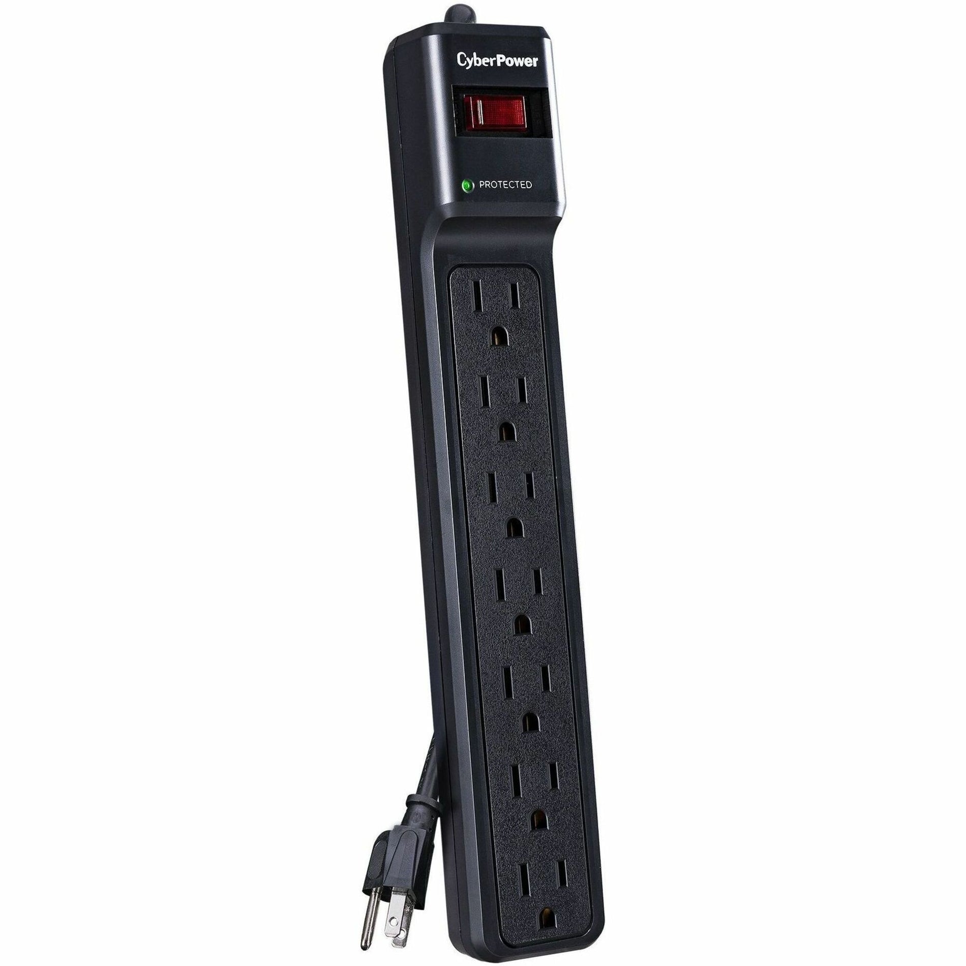 CyberPower CSB706 Essential 7-Outlets Surge Suppressor with 1500 Joules and 6FT Cord, Lifetime Warranty