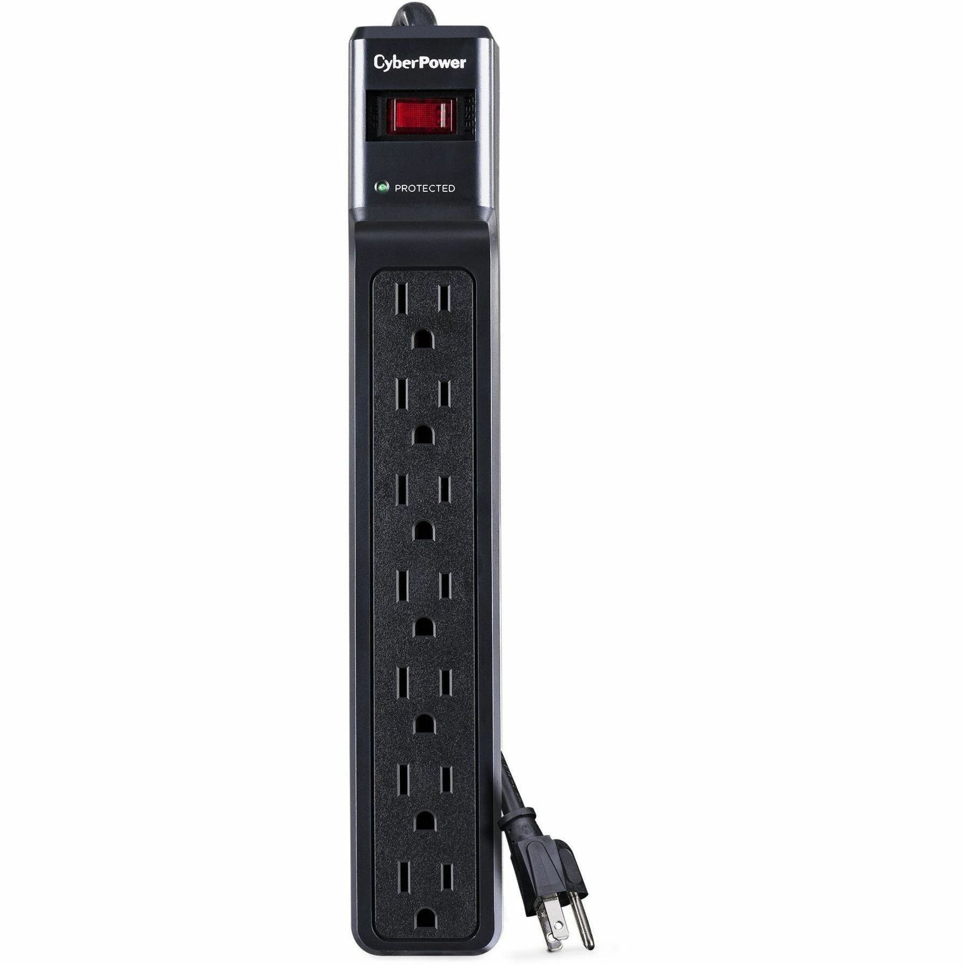 CyberPower CSB7012 Essential 7-Outlets Surge Suppressor with 1500 Joules and 12FT Cord, Lifetime Warranty, EMI/RFI Filters