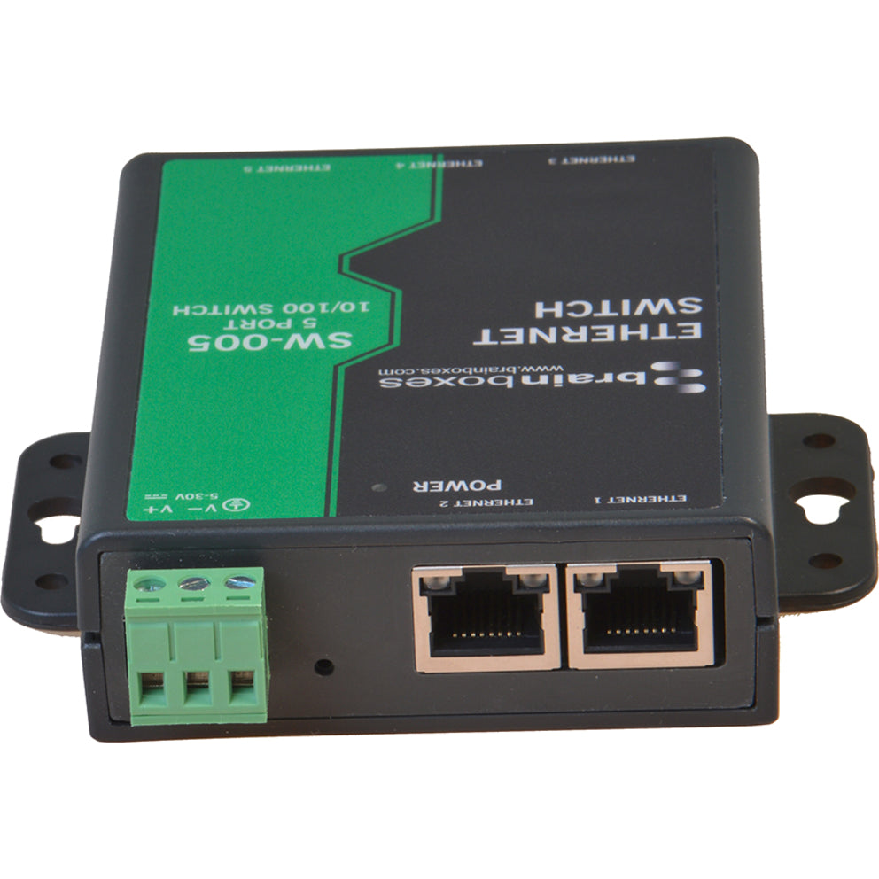 Brainboxes SW-005 5 Port Unmanaged Ethernet Switch Wall Mountable, Fast Ethernet, Lifetime Warranty
