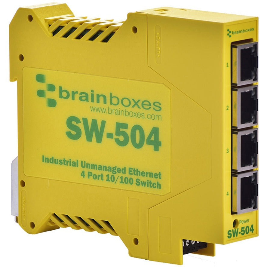 Brainboxes SW-504 Industrielles Ethernet 4-Port-Switch DIN-Schienenmontage