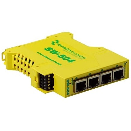 Brainboxes SW-504 Industrial Ethernet 4 Port Switch, DIN Rail Mountable