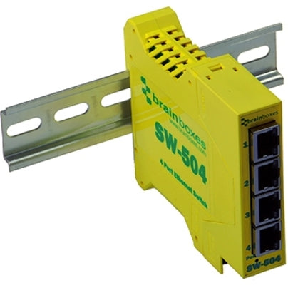 Brainboxes SW-504 Industrial Ethernet 4 Port Switch, DIN Rail Mountable