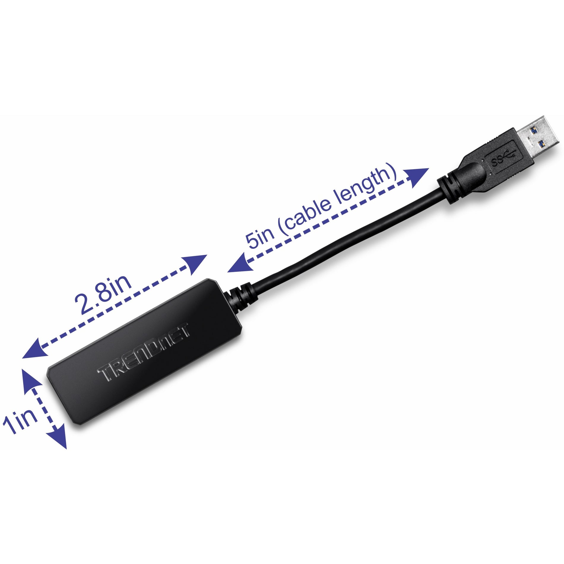 TRENDnet TU3-ETG USB 3.0 to Gigabit Ethernet Adapter, 2 Year Warranty, Mac/PC Compatible