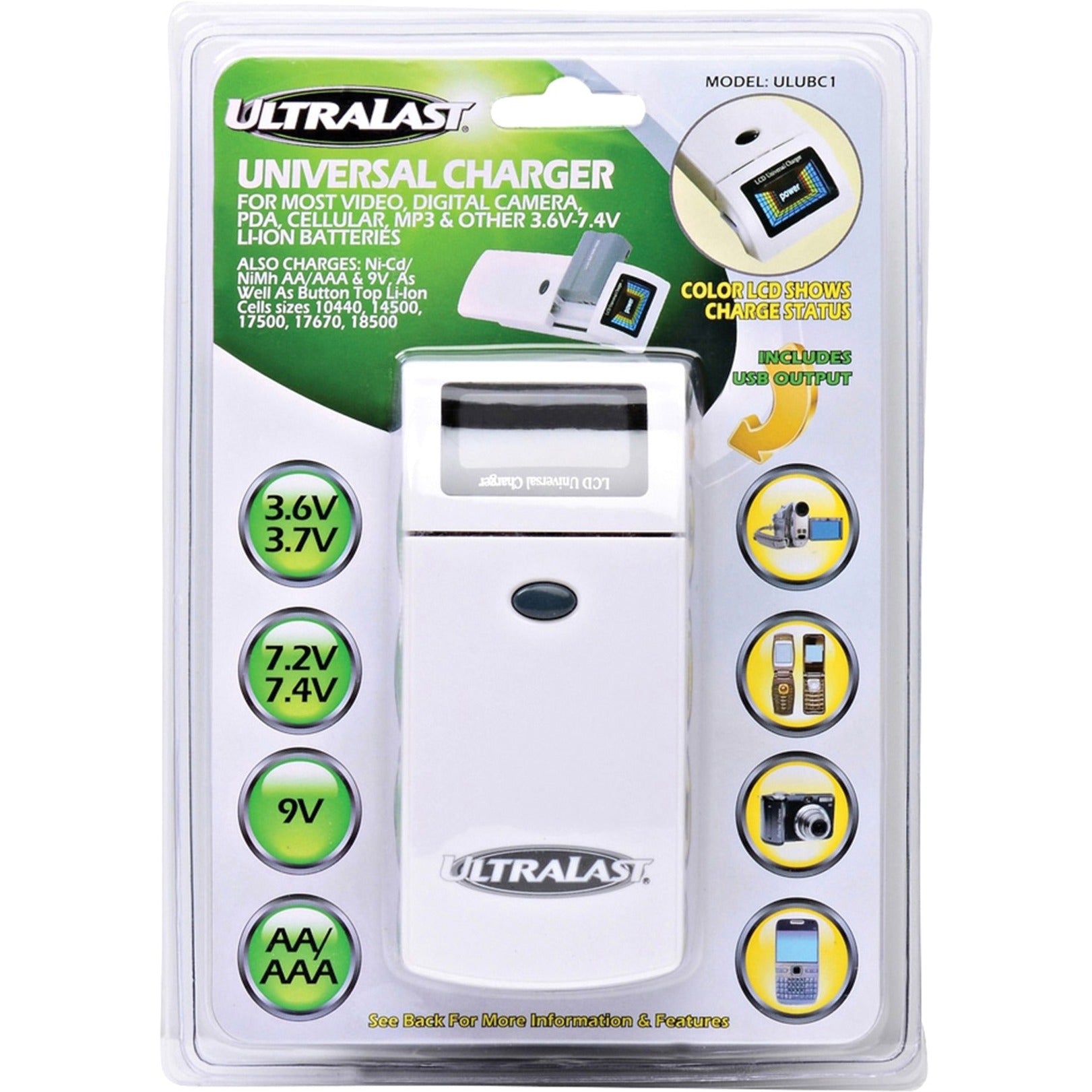 Ultralast Universal Battery Charger - Fast Charging for Li-Ion, Ni-Cd, and Ni-Mh Batteries [Discontinued]