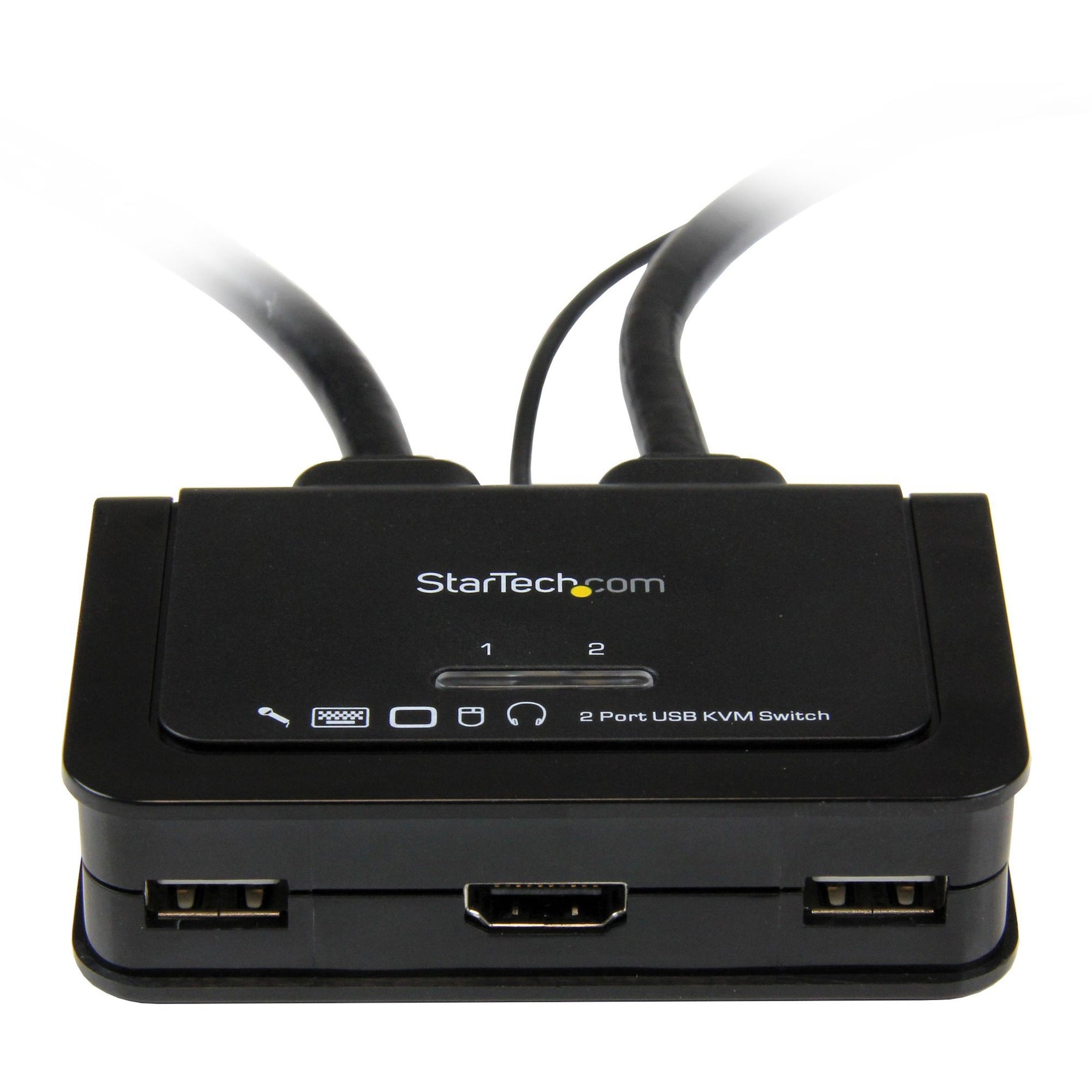 StarTech.com SV211HDUA 2 Port USB HDMI Cable KVM Switch with Audio and Remote Switch, WUXGA, 1920 x 1200, 2 Year Warranty