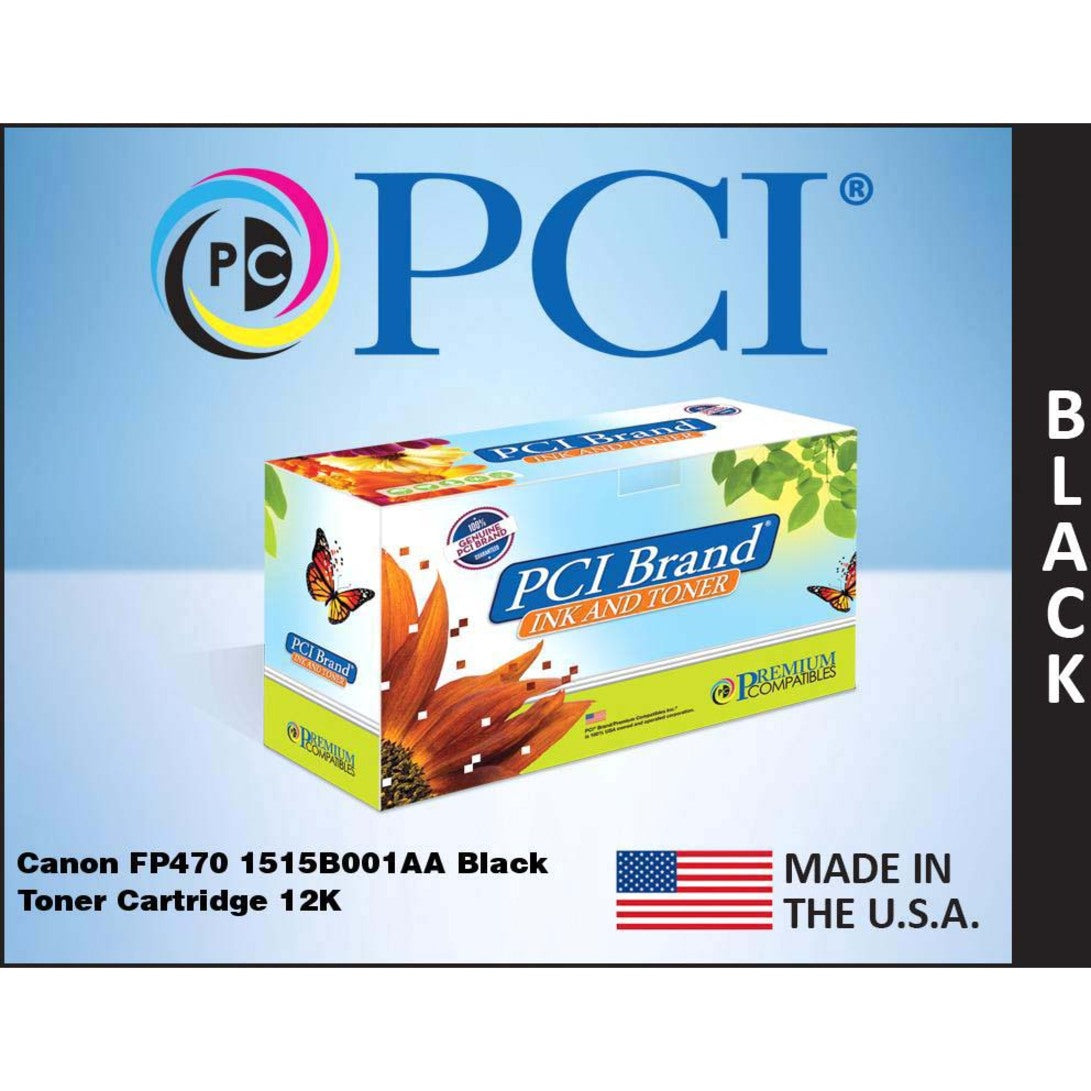Premium Compatibles 1515B001AA-PCI Canon 1515B001AA FP470 Black Toner Ctg 12K Yield for FP-470, FilePrint 470FP