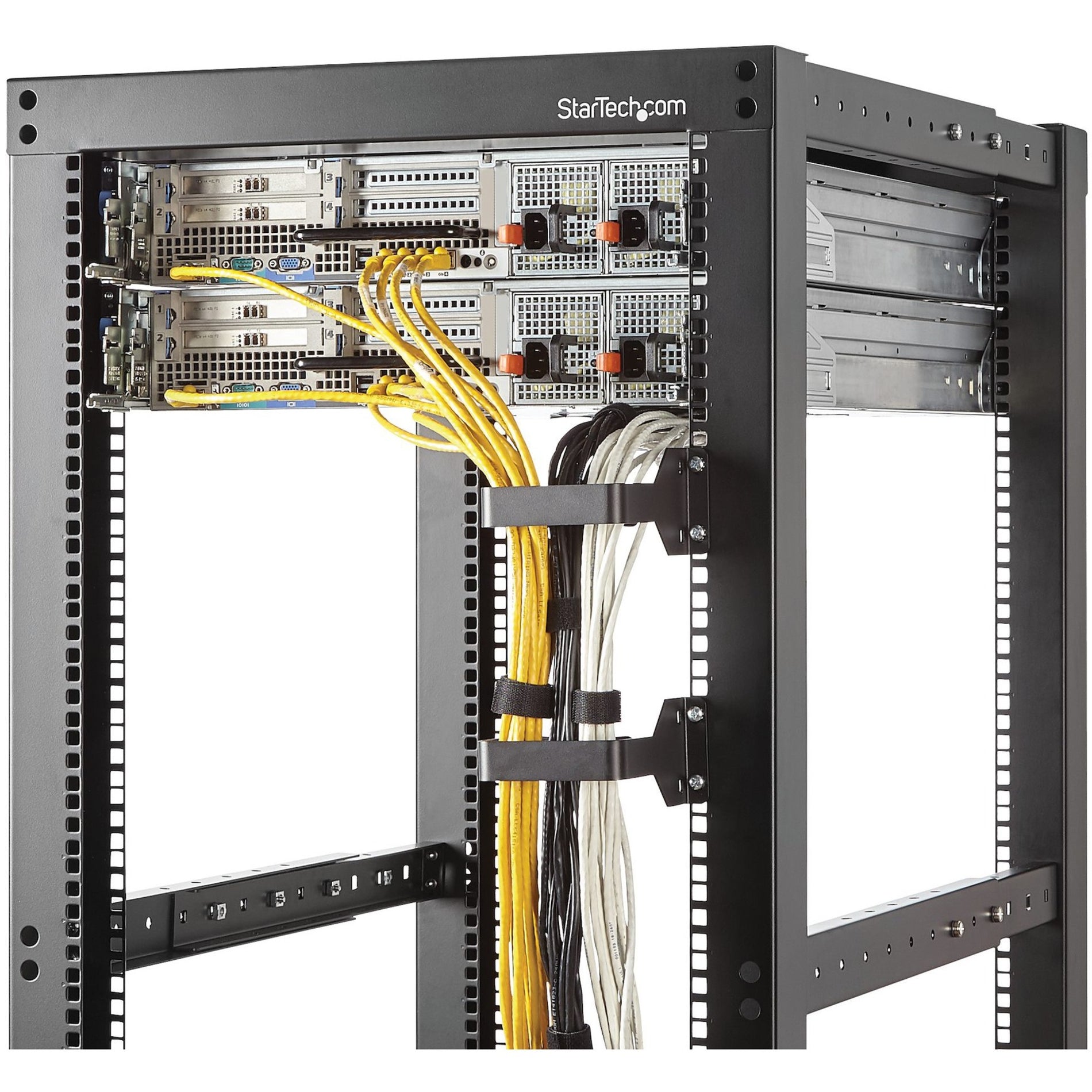 StarTech.com CMHOOKMW Vertical Cable Management Hook, TAA Compliant, 2.4x3.9in (6x10cm), Black