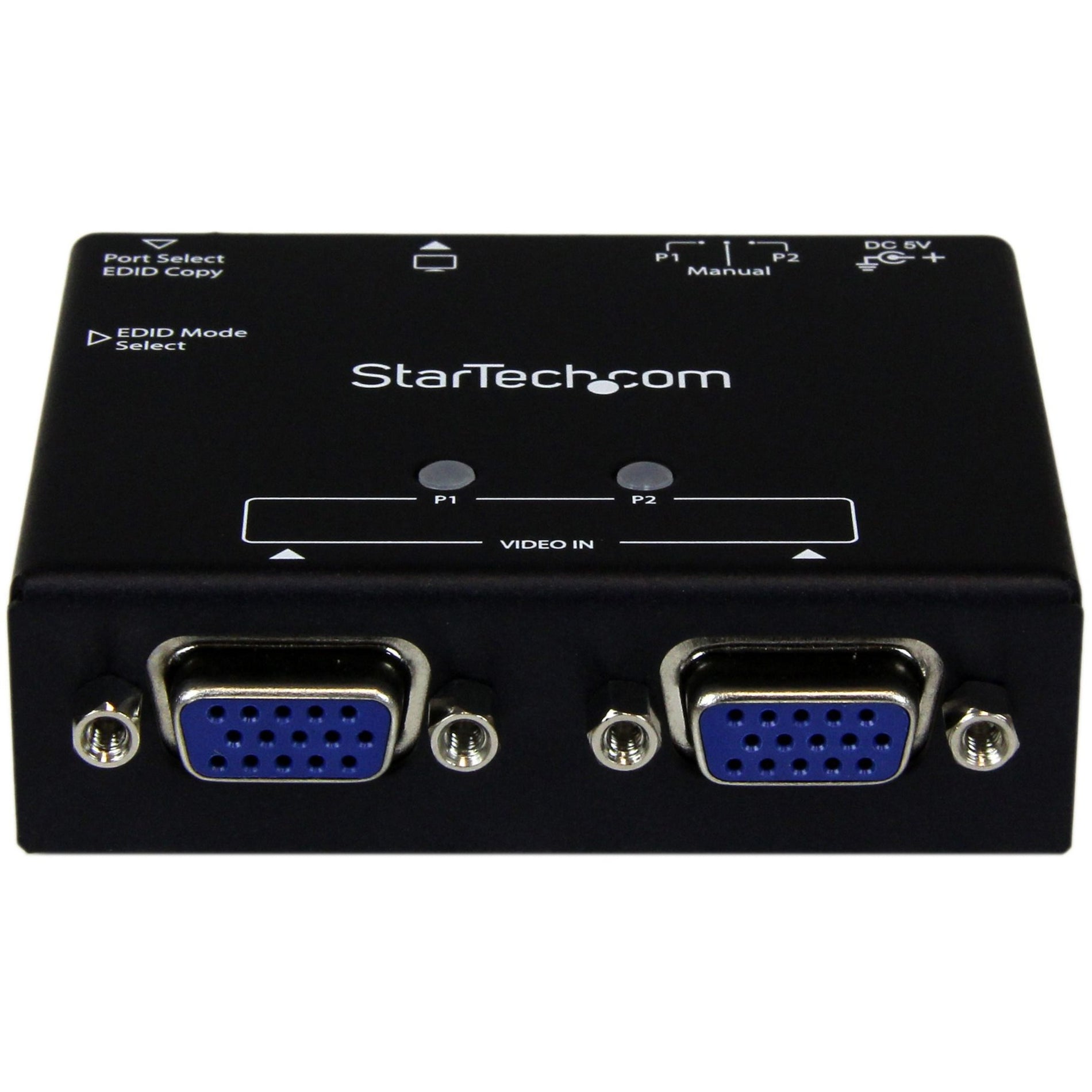 StarTech.com ST122VGA 2-Port VGA Auto Switch Box with Priority Switching and EDID Copy, Supports QWXGA Resolution