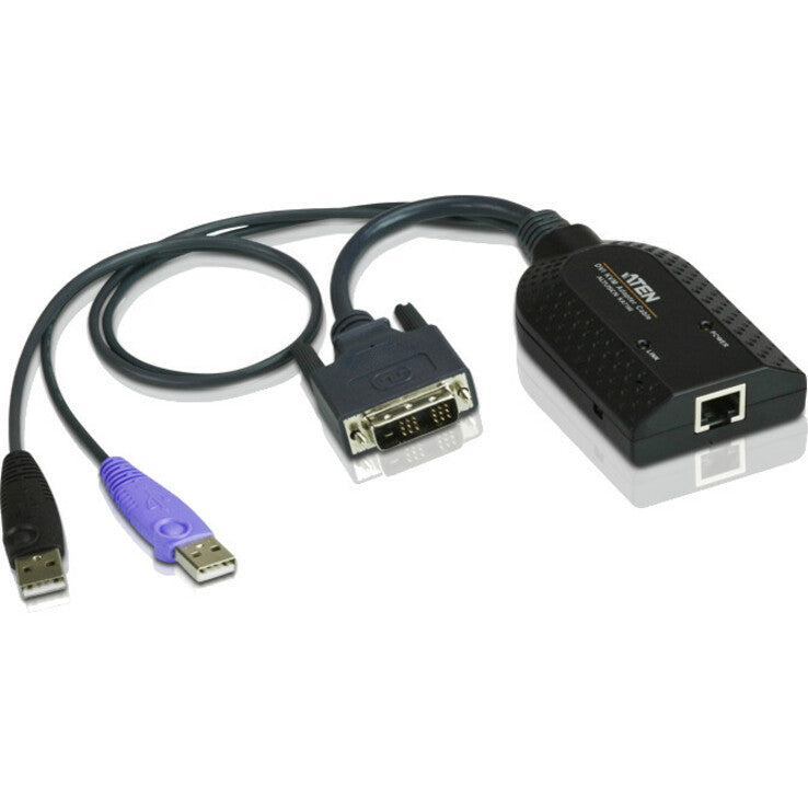 ATEN KA7166 DVI USB Virtual Media KVM Adapter Cable with Smart Card Reader