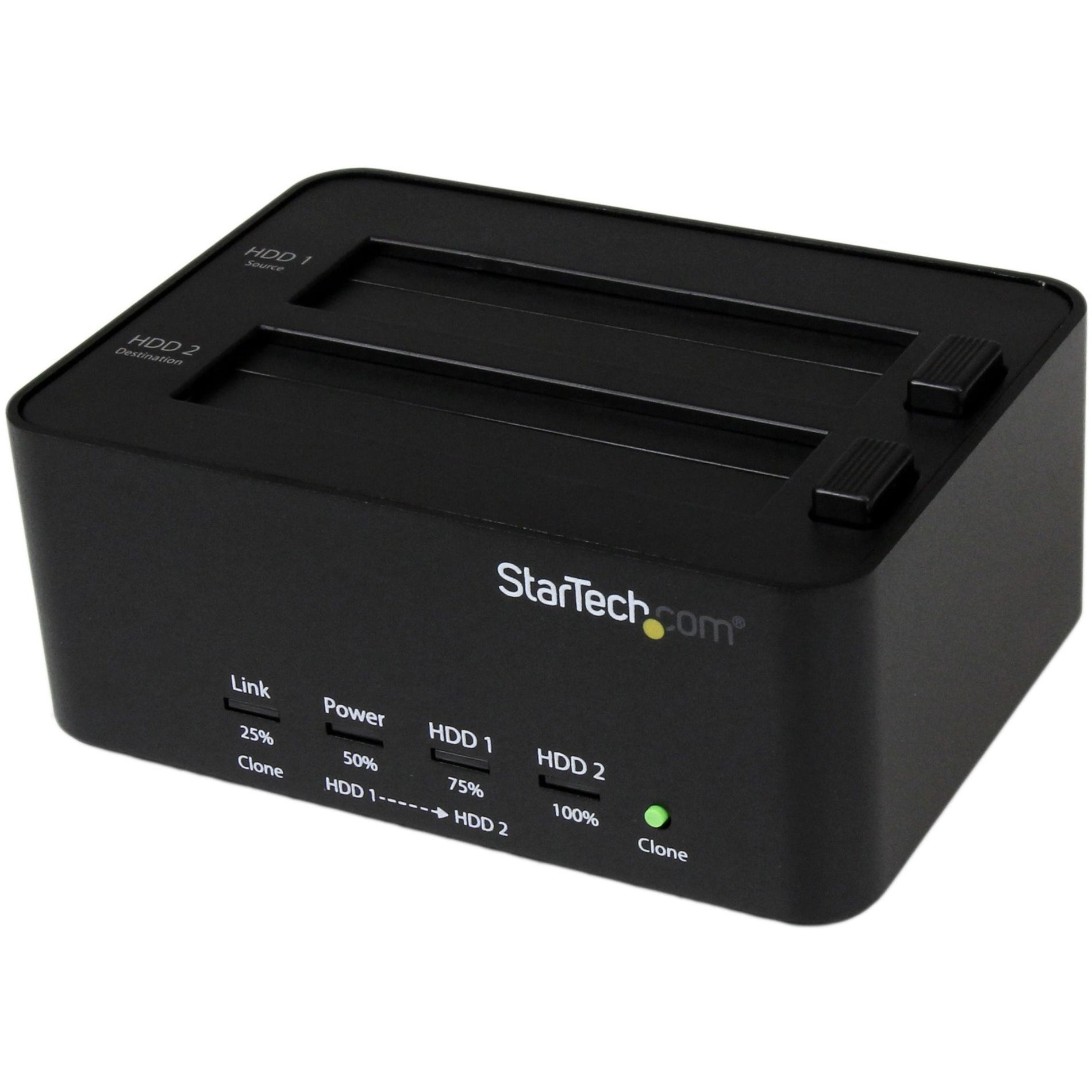 StarTech.com SATDOCK2REU3 Hard Drive/Solid State Drive Duplicator USB 3.0 to 2.5/3.5in SATA Docking Station and Standalone HDD/SSD Duplicator