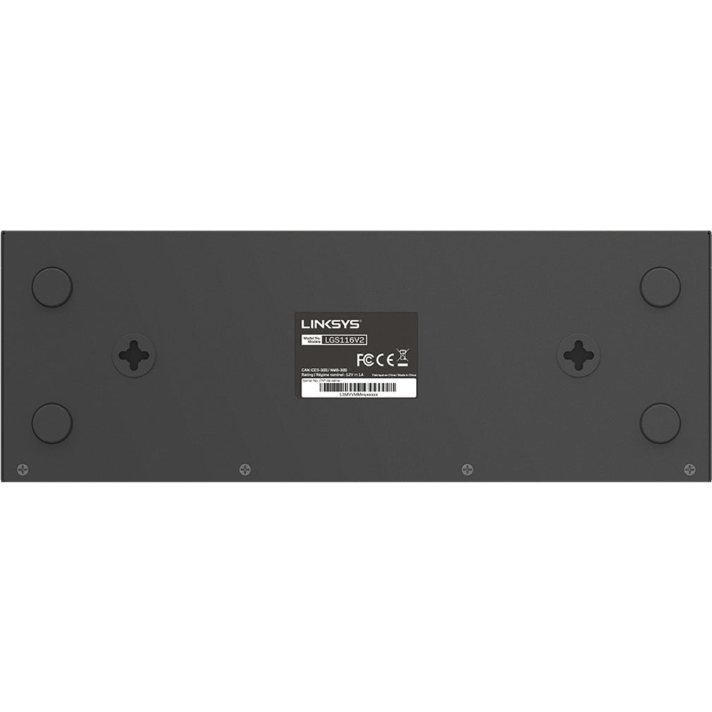 Linksys LGS116 16-Port Desktop Gigabit Switch, Black