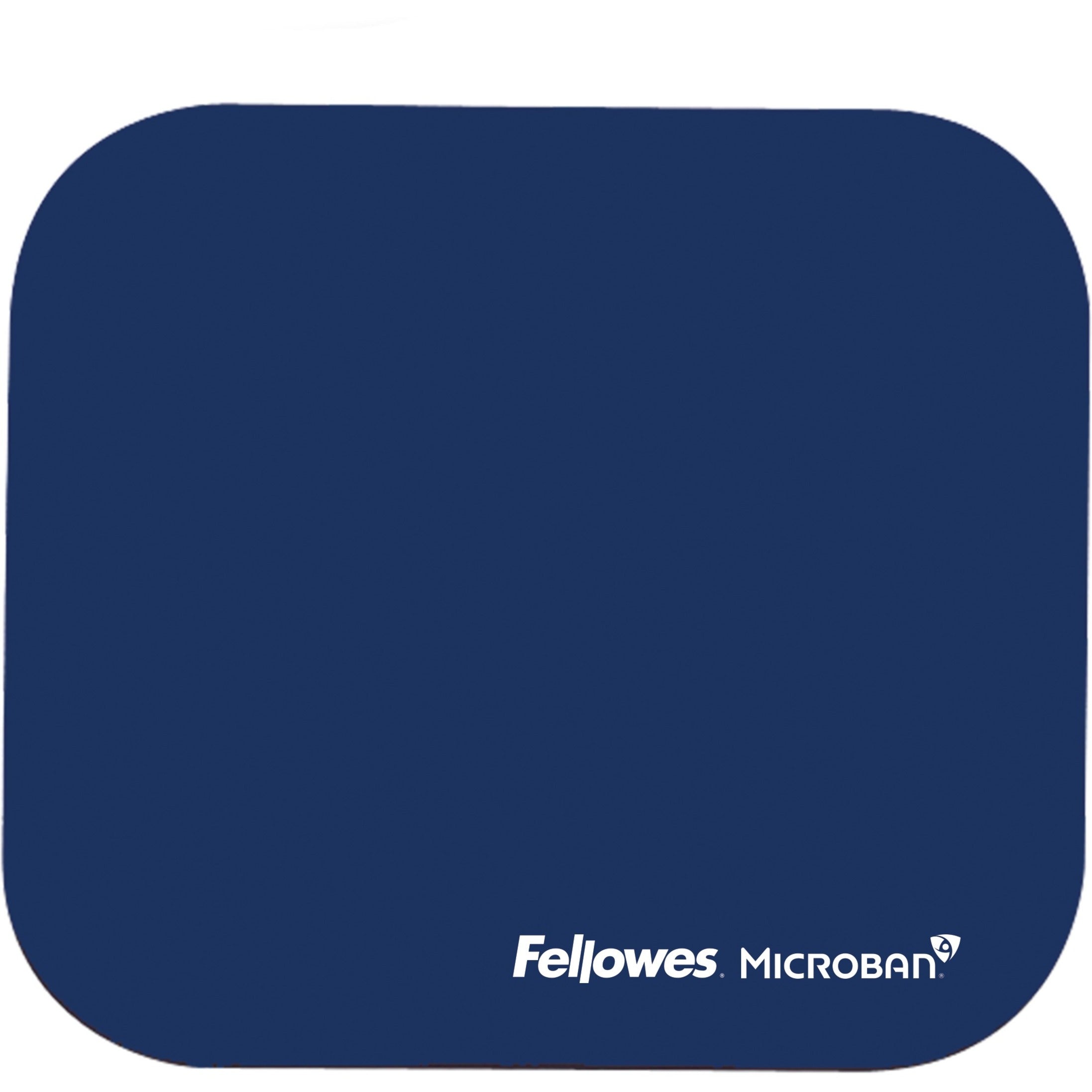 Fellowes 5933801 Microban Mouse Pad, Nonskid, Navy Blue, 9x8x1/8