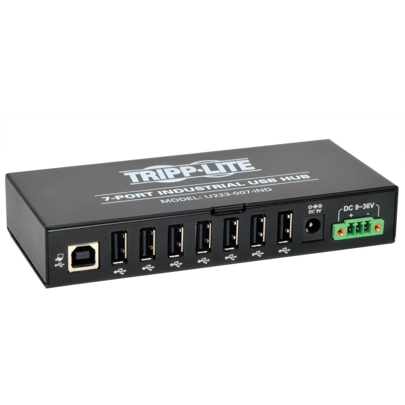 Tripp Lite U223-007-IND 7-Port Industrial USB 2.0 Hub with 15kV ESD Immunity, High-Speed Data Transfer and ESD Protection